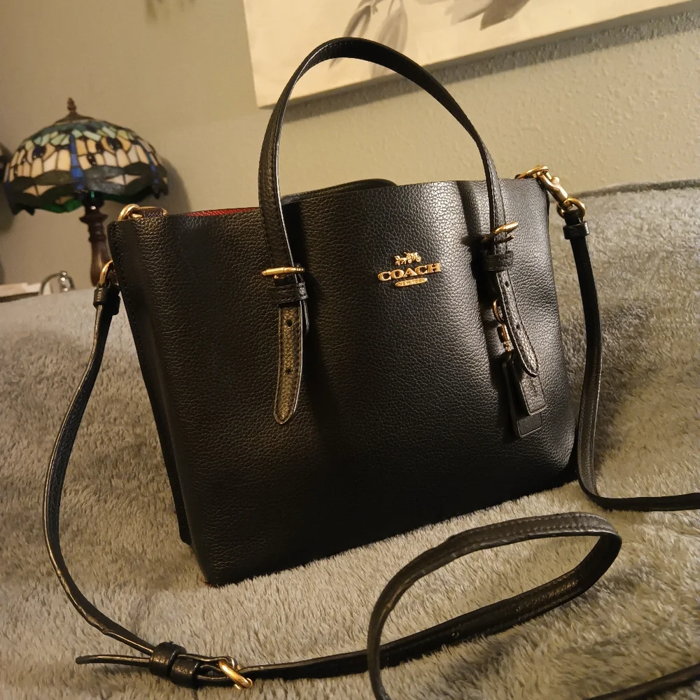 Coach Black Leather Mollie 25 Tote